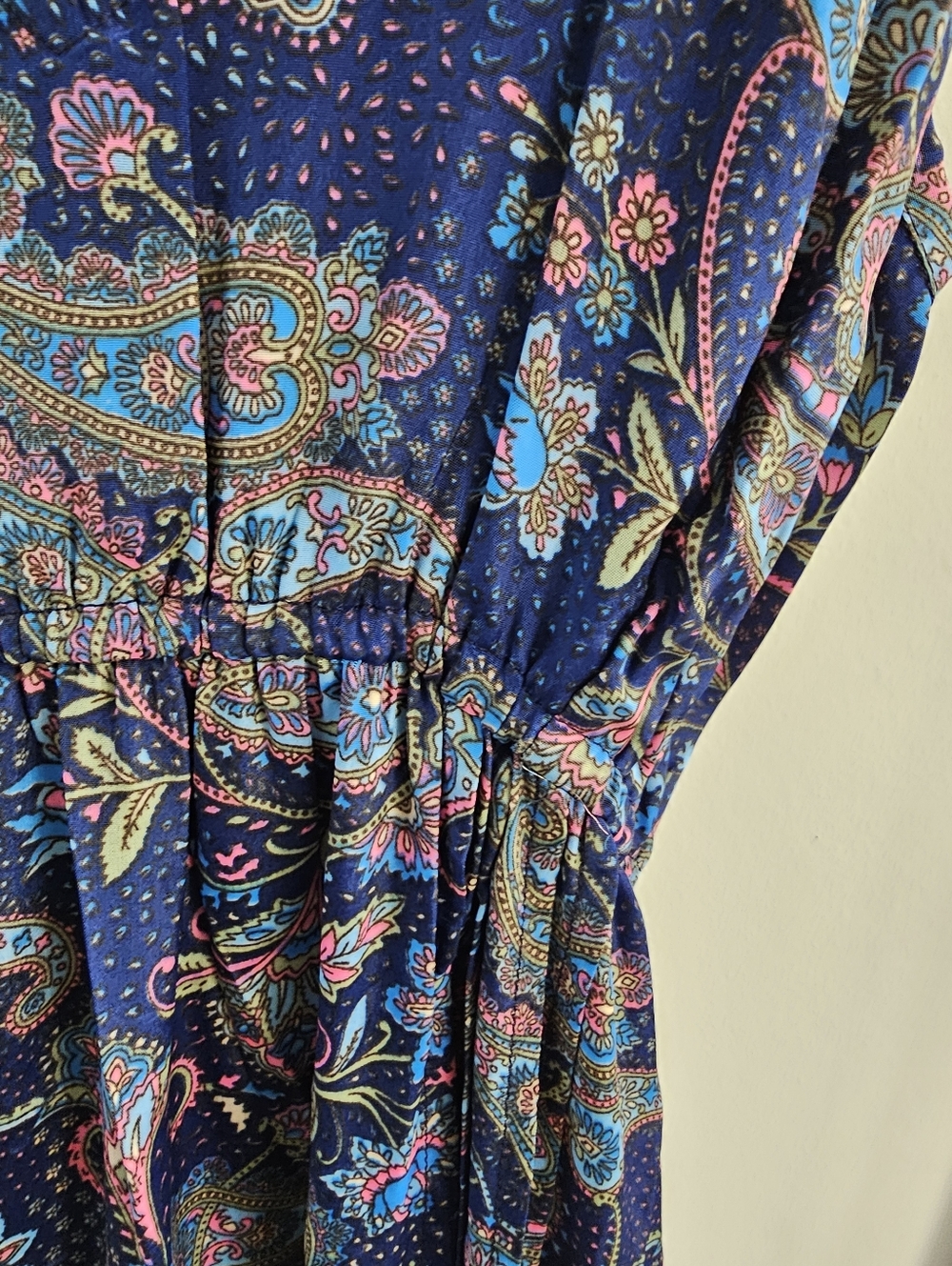 The Rhea Parui Women's Navy Floral Maxi Dress - V-Neck Spaghetti Strap - Picture 8 of 10